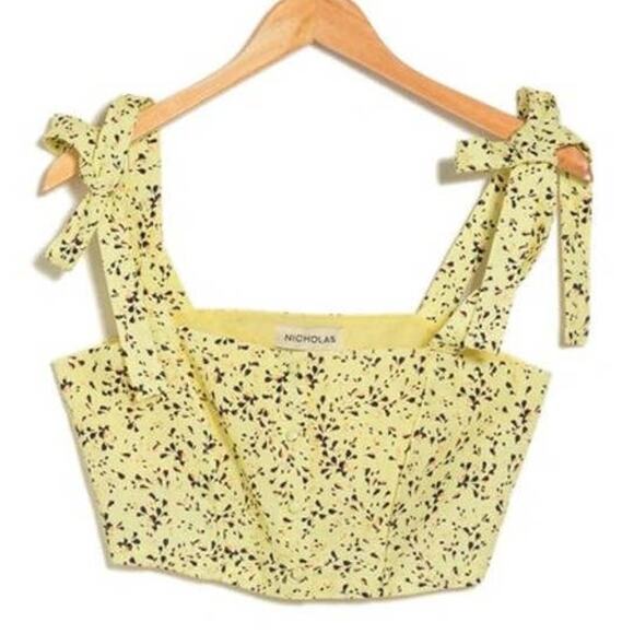 NICHOLAS Wylda Tie Strap Crop Top In Charlsbury Olympic - Picture 8 of 8